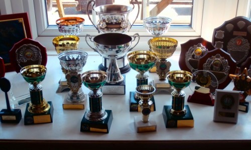 Our various trophies for Petanque, Darts and Pool